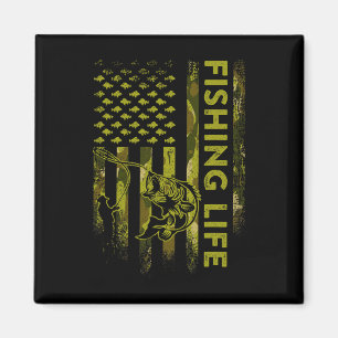 US-Flagge Camouflage Fishing Life Magnet