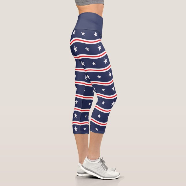 US Flagge Capri Leggings (Rechts)