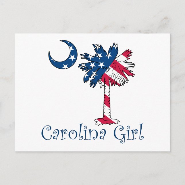 US-Flagge Carolina Girl Postkarte (Vorderseite)