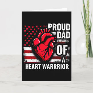 US-Flagge CHD-Bewusstsein Stolzer Vater eines Herz Karte