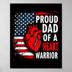 Us-Flagge CHD-Bewusstsein Stolzer Vater eines Herz Poster