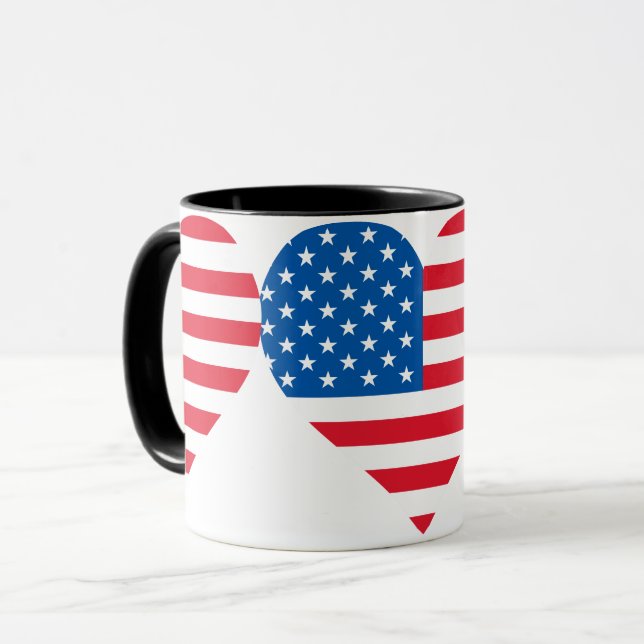 US-Flagge Combo-Kaffee-Tasse Tasse (Vorderseite Links)