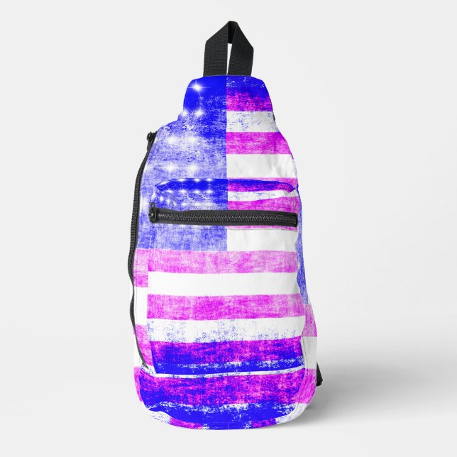 US-Flagge Crossbody Bag (Vorderseite)