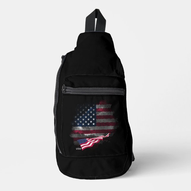 US-Flagge Crossbody Bag (Vorderseite)