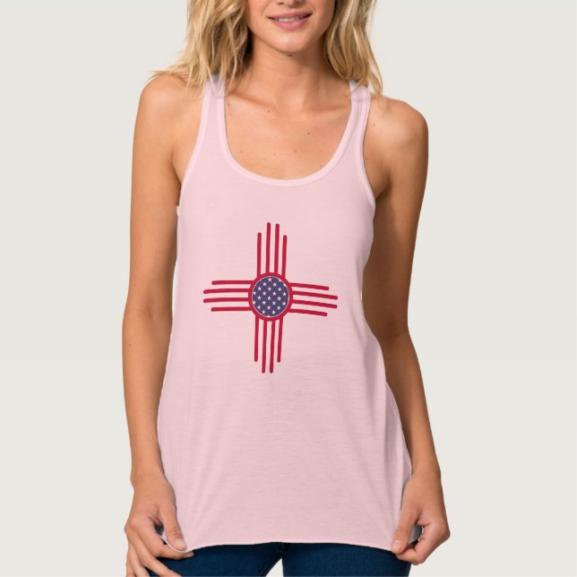 US-Flagge - Das Zia Sun Symbol Frauenmagazin. Tank Top (Vorderseite)