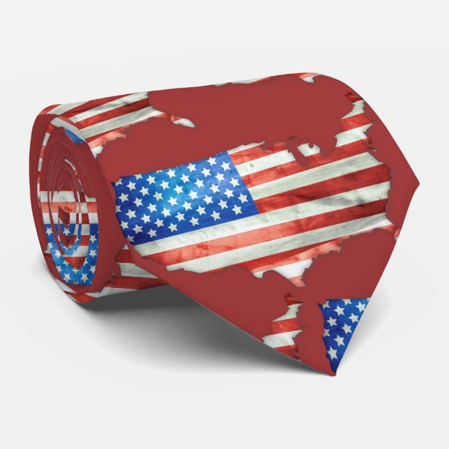 US Flagge der amerikanischen Flagge - Patriotik Krawatte (Gerollt)