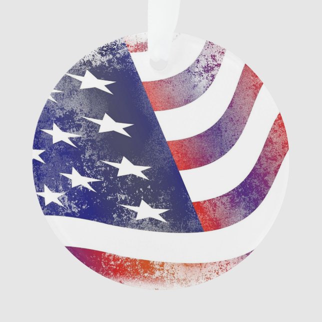 US Flagge der amerikanischen Flagge Weihnachten Ornament (Vorderseite)