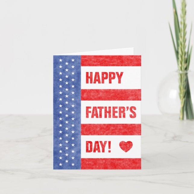 US Flagge des glücklichen Vaters (4.5x6) Karte (Vorderseite)