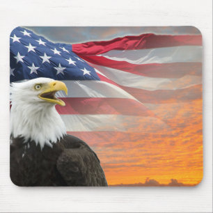 US-Flagge Eagle Fiery Sunrise Mousepad