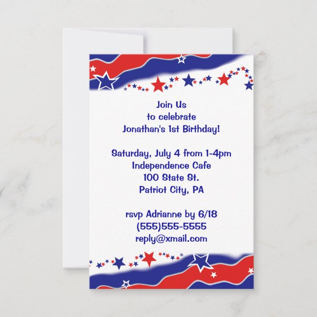US Flagge Einladung (Vorderseite)