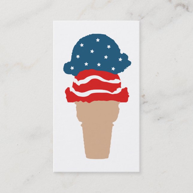 US Flagge-Eiscreme-Kegel Visitenkarte (Vorderseite)