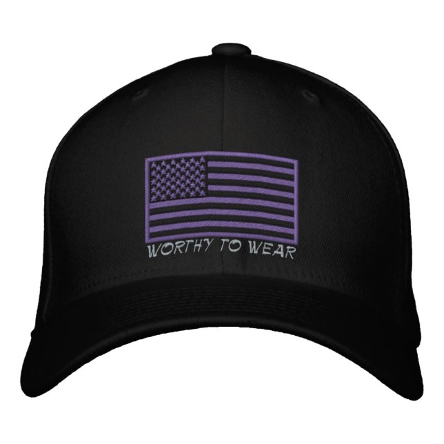 US-Flagge - es lohnt sich zu tragen Bestickte Baseballkappe (Vorderseite)