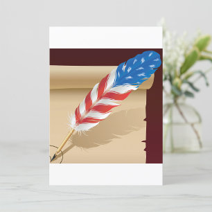US Flagge Feather Einladung
