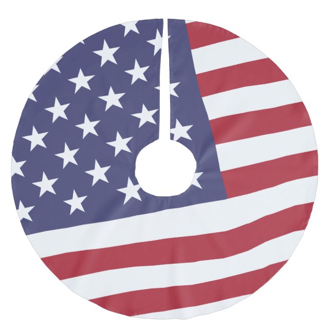 US-Flagge - feiern Sie Amerika - Polyester Weihnachtsbaumdecke (Vorderseite)