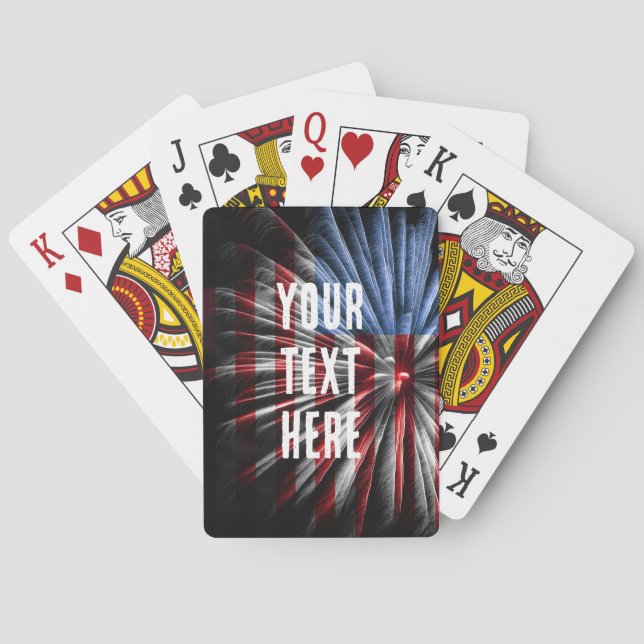 US-FLAGGE FEUERWERK SPIELKARTEN (Rückseite)