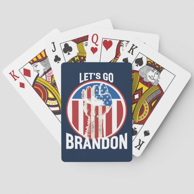 US Flagge Fist Let's Go Brandon Spielkarten (Rückseite)