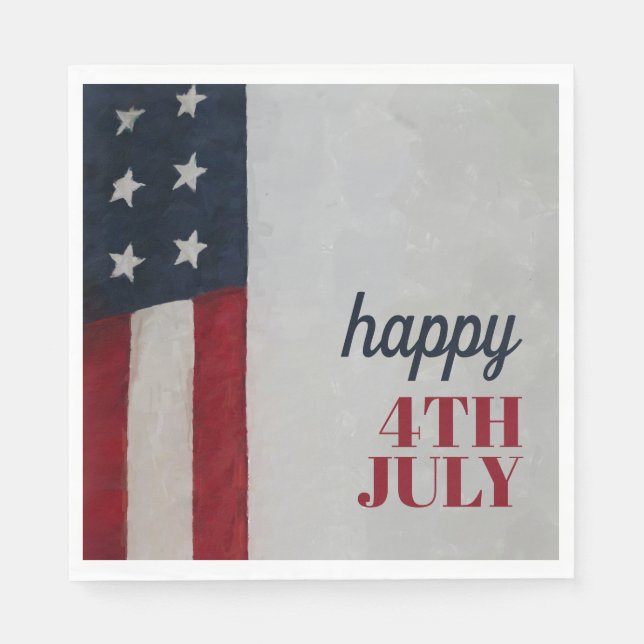 US Flagge Flag Red White Blue 4. Juli Inv. Serviette (Vorderseite)