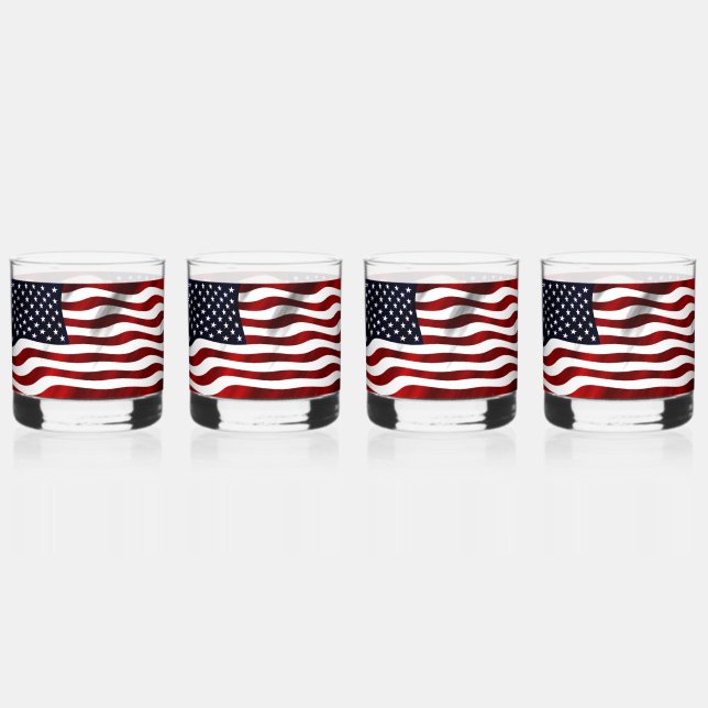 US FLAGGE FLAG WHISKYGLAS (Vorderseite)