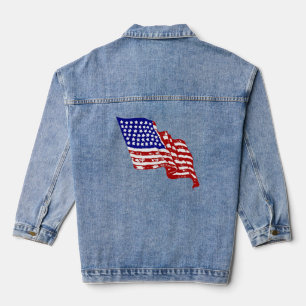 US-Flagge, Flagge der USA, amerikanische Flagge Jeansjacke