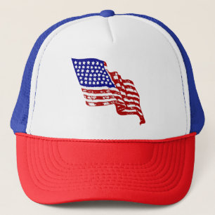 US-Flagge, Flagge der USA, amerikanische Flagge Truckerkappe