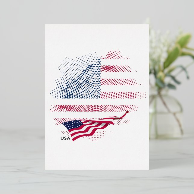 US-Flagge Folieneinladung (Stehend vorne)
