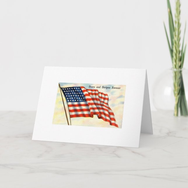 US Flagge Forever 4. Juli Flag Karte (Vorderseite)