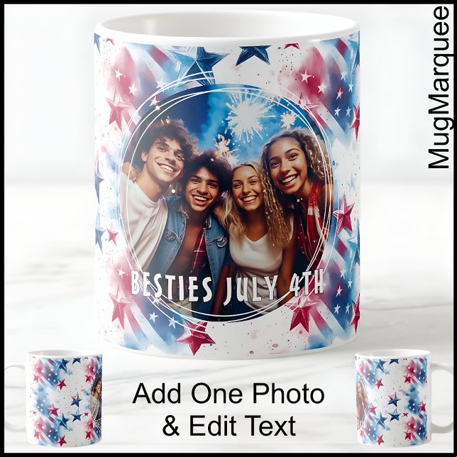 US Flagge Foto und Text C555 Besties Kaffeetasse (Von Creator hochgeladen)