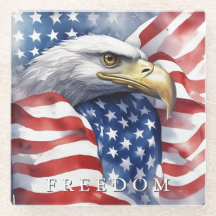 US-Flagge Freedom Eagle Motivierend Inspirierend Glasuntersetzer