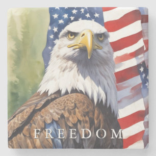 US-Flagge Freiheit Adler Motivierend Inspirierend Steinuntersetzer