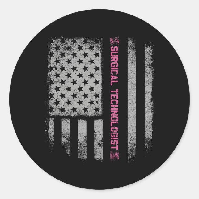 US-Flagge für Chirurgie Runder Aufkleber (Vorderseite)
