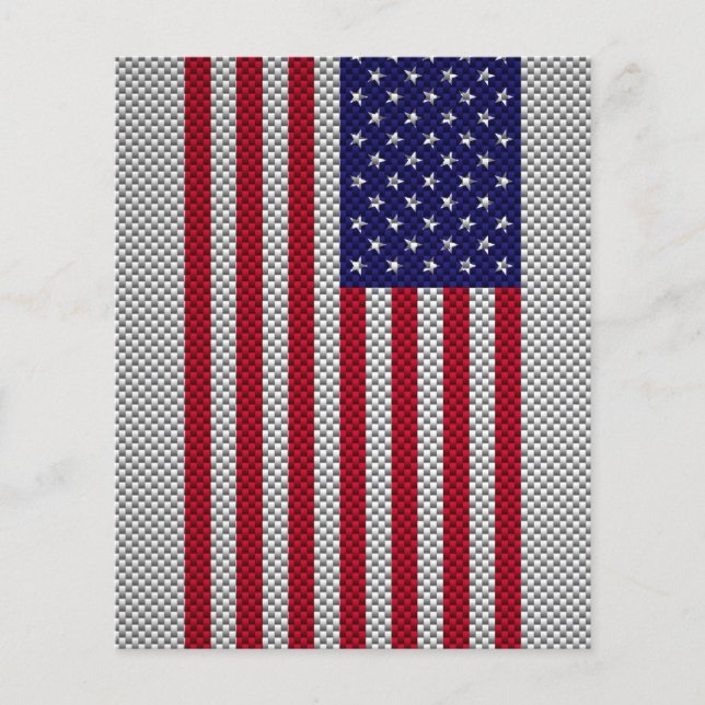 US-Flagge für Dekoration im Kohlenstofffaserstil Flyer (Vorne)