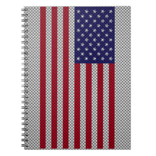 US-Flagge für Dekoration im Kohlenstofffaserstil Notizblock
