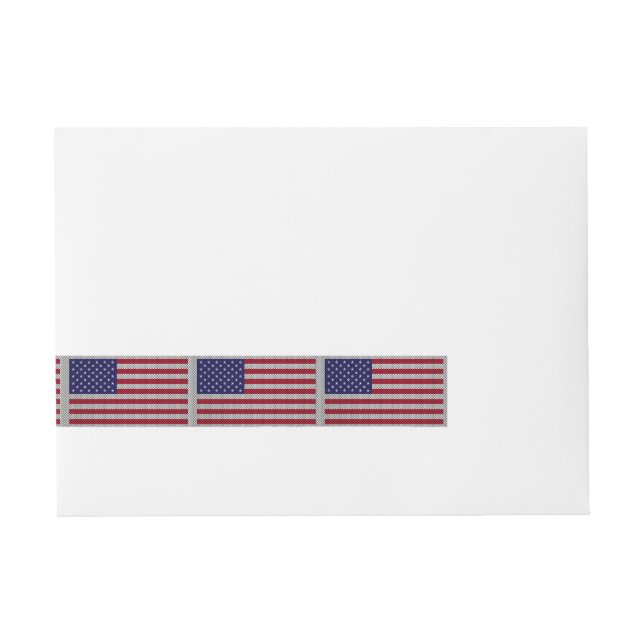 US-Flagge für Dekoration im Kohlenstofffaserstil Rundum-Adressaufkleber (Vorderseite)