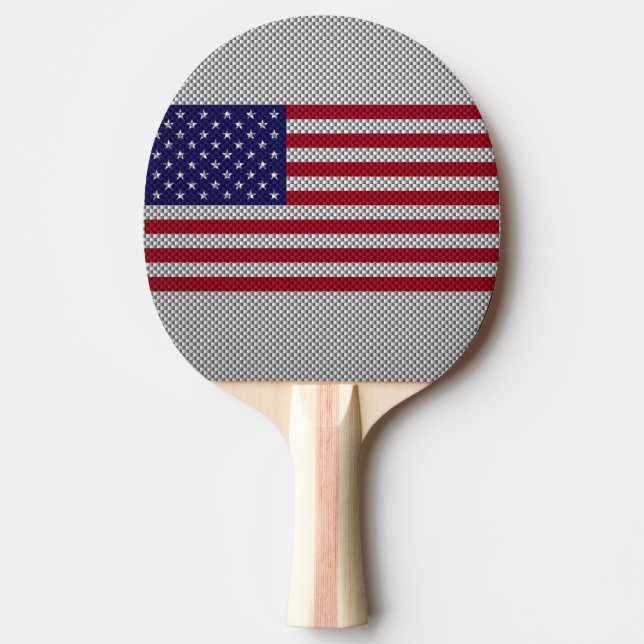 US-Flagge für Dekoration im Kohlenstofffaserstil Tischtennis Schläger (Vorderseite)