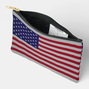 US-Flagge für Dekoration im Kohlenstofffaserstil Zubehörtasche