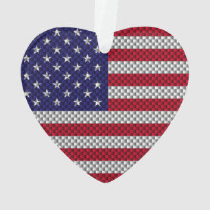 US-Flagge für Dekordrucke im Carbon Fibre-Stil Ornament