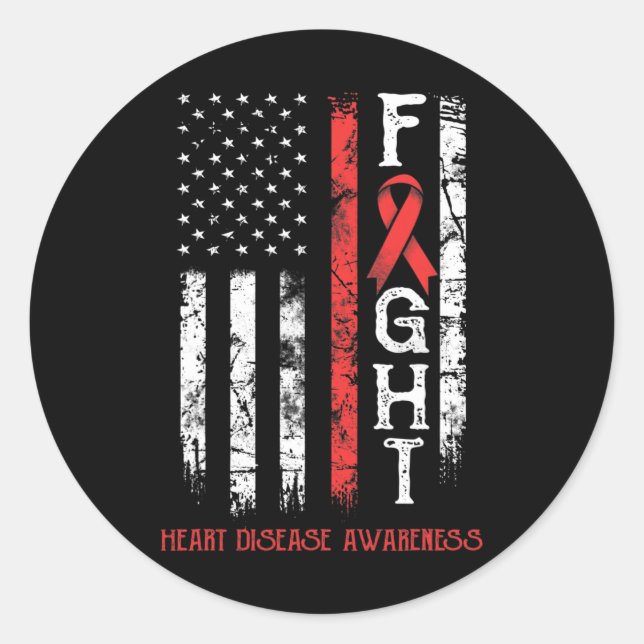 US-Flagge für Krankheitskrieger Runder Aufkleber (Vorderseite)