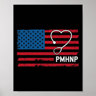 US-Flagge für Psychische Krankenpfleger Poster