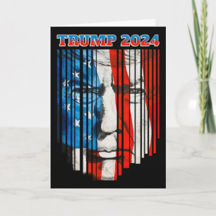 Us-Flagge Gesicht Trump Vintage Donald Trump 4. Ju Karte