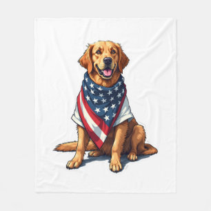 US-Flagge Golden Retriever Gravierter Hundeliebhab Fleecedecke