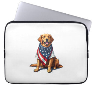 US-Flagge Golden Retriever Gravierter Hundeliebhab Laptopschutzhülle