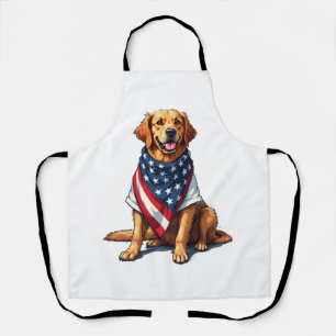 US-Flagge Golden Retriever Gravierter Hundeliebhab Schürze