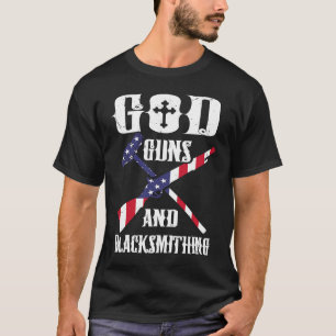 US-Flagge Gott Waffen und Schmieden Amboss Amerika T-Shirt