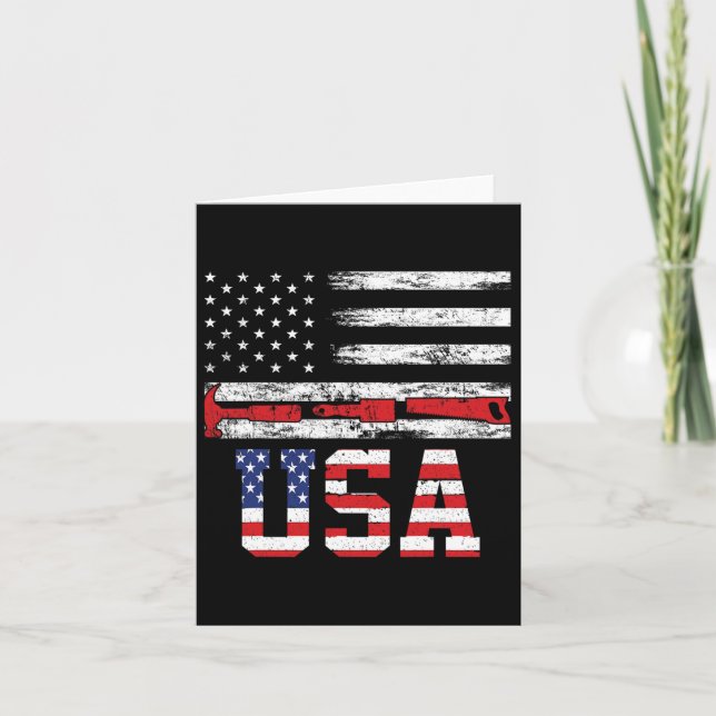 US-Flagge Hammer 4. Juli 1776 Freiheit Independe Karte (Vorderseite)