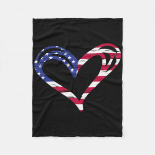 US-Flagge Herz Amerikanisch Patriotische Streitkrä Fleecedecke