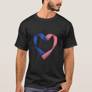 US-Flagge Herz Amerikanisch Patriotische Streitkrä T-Shirt