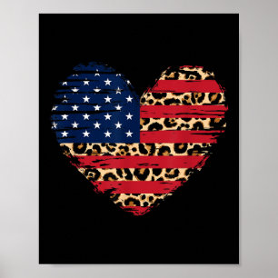 US-Flagge Herzstück Amerikanische Patriotische Str Poster