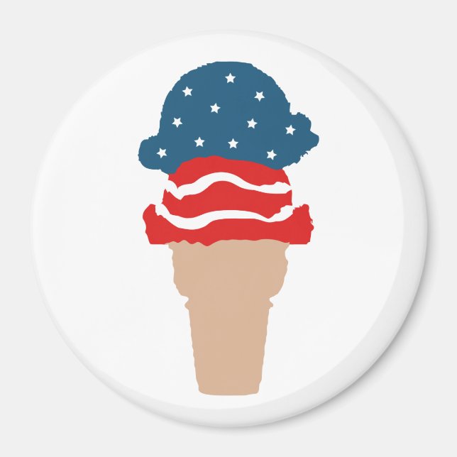 US Flagge Ice Creme Cone Magnet (Vorne)