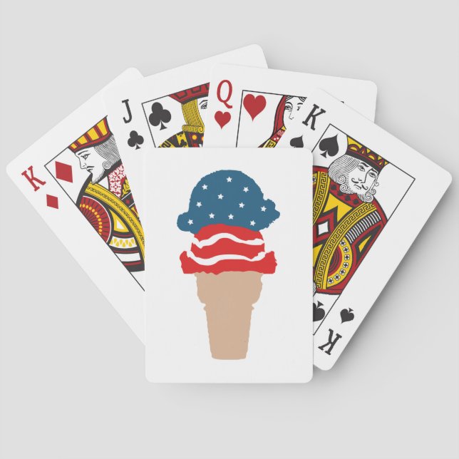 US Flagge Ice Creme Cone Spielkarten (Rückseite)
