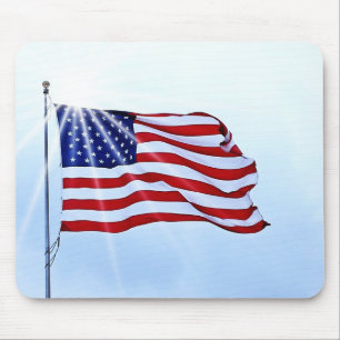 US-Flagge im Wind Mousepad